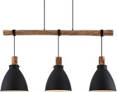 Lindby - hanglamp - 3 lichts - ijzer, eucalyptushout - E27 - , licht hout