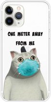 Voor iPhone 11 Pro Max gekleurd tekeningpatroon zeer transparant TPU beschermhoes (masker kat)