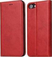 Fierre Shann PU lederen textuur horizontale flip lederen tas met houder & kaartsleuven & portemonnee voor iPhone 8/7 / SE 2020 (rood)
