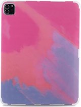 Schokbestendig IMD + TPU aquarel beschermhoes voor iPad 10.2 / iPad Pro 10.5 (fuchsia)