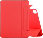 Horizontale flip Ultradunne dubbelzijdige clip Vaste gesp Magnetische PU lederen tas met drievoudige houder & slaap- / wekfunctie voor iPad Pro 12,9 inch (2020) (rood)