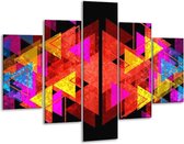 Peinture sur verre Abstrait | Rouge, jaune, rose | 100x70cm 5Liège | Tirage photo sur verre | F004165