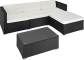 tectake - Florenz  - wicker zitgroep loungeset - zwart - 403826