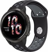 Siliconen Smartwatch bandje - Geschikt voor  Garmin Venu 2 sport bandje - 45mm - zwart/grijs - Strap-it Horlogeband / Polsband / Armband