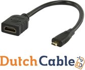 Dutch Cable Micro HDMI naar HDMI Kabel - Zwart - 0,2 Meter - Dunne Kabel - Gold Plated - Micro HDMI naar HDMI - Adapter cable