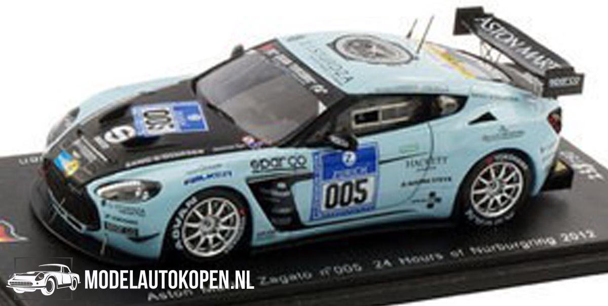 Aston Martin Zagato #005 24 Hours of Nürburgring 2012 (Lichtblauw) (10cm) 1/43 Spark - Modelauto - Schaalmodel - Model auto - Miniatuurautos - Miniatuur auto - 