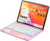 iPad Pro 2021 (11 Inch) Hoes - Bluetooth Toetsenbord hoes - Toetsenbord verlichting - Touchpad - Rosé-Goud