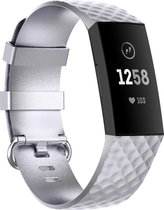 SVH Company FitBit Charge 4 Siliconen Bandje – Ook Geschikt voor Charge 3 – Zilver – Maat L