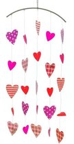 Kunststof hanger met rood /roze hartjes