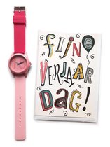 Verjaardag Horloge 15 jaar - Happy Birthday Watch + Wenskaart Fijne Verjaardag!