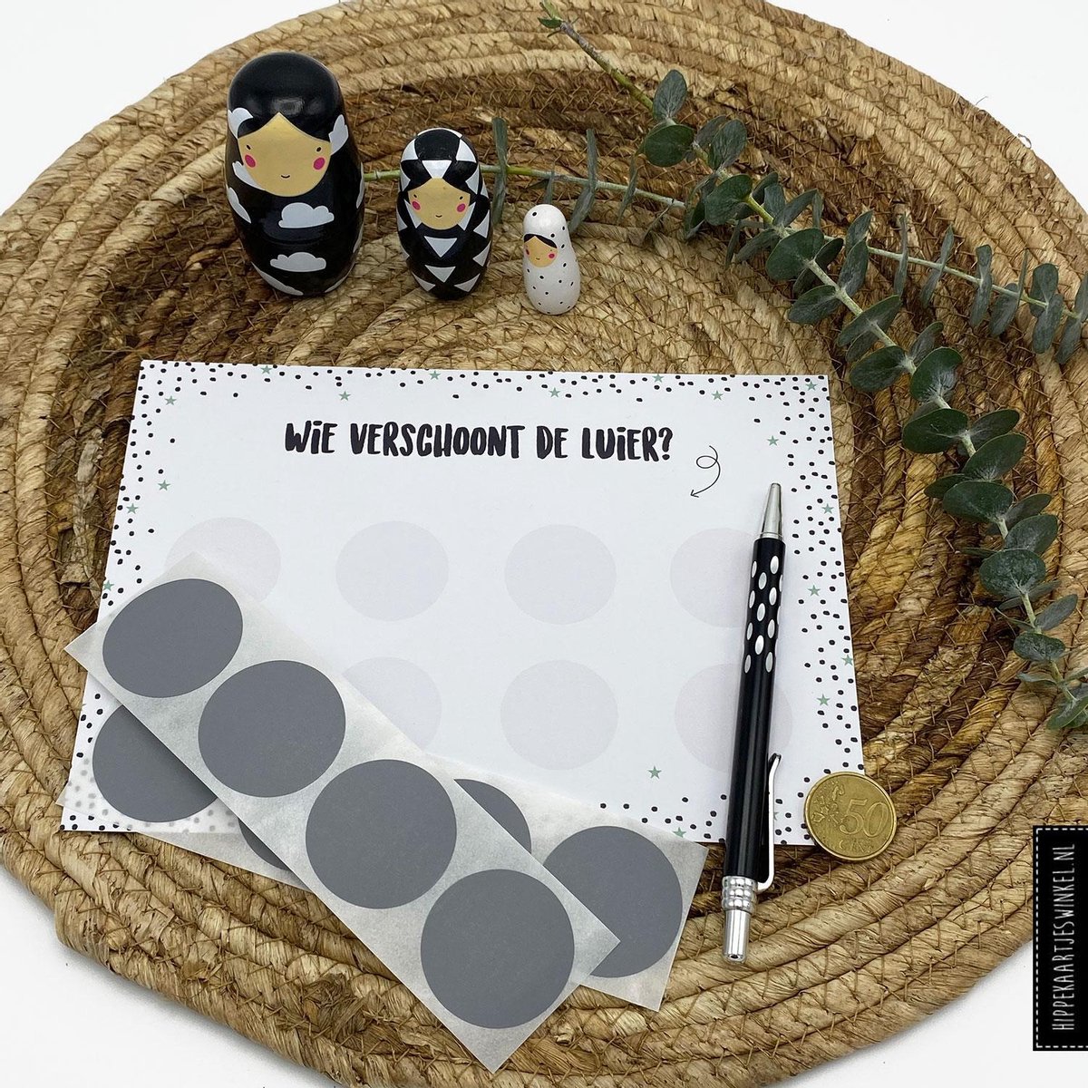Goedkoopste Kraskaart XL Luier verschonen DIY - Kraamcadeau meisje - Kraamcadeau jongen - Moet papa nu alweer de luier verschonen -) - Babyshower cadeau - Leuk voor in een kraammand - Geboortemand - Kraampakket - Zwart wit