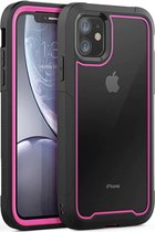 Apple iPhone 12 Backcover - Zwart / Roze - Shockproof Armor - Hybrid - Drop Tested