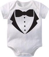 Hospitrix Baby Rompertje Carnavalskleding baby Tuxedo | 0-3 maanden | Korte Mouw | Carnavalskleding | Baby | Carnaval | Kinderen | Bekendmaking | Aankondiging | Aanstaande Moeder |