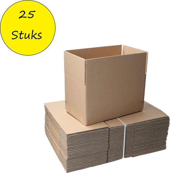 Hoop van diepgaand Mart Banzaa Verzenddozen ‒ 25x15x14cm ‒ FSC Gerecycled karton 25 dozen | bol.com