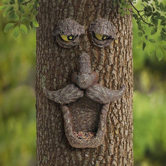 TDR - Mangeoire - en forme de visage d'arbre - En résine naturelle