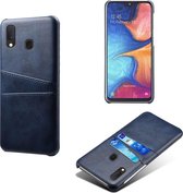 Samsung Galaxy A20e Telefoonhoesje | PU Leren Back Cover | Pasjeshouder | Blauw