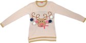 Kersttrui - Rendier - Roze - Polyester - Maat S - Foute kersttrui - Christmas sweater – Kersttrui - Kerst cadeau – Kerstcadeau – Kerstmis - Wollen trui – Trui – Feestelijk - Warme trui - Kers