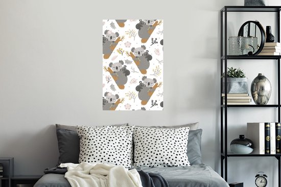 Sticker Muursticker Motif chambre d'enfant - Motif enfant avec koalas endormis - 40x60 cm - Film adhésif autocollant - Sticker mural repositionnable