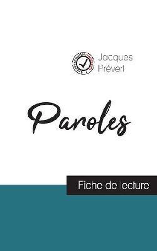 Paroles de Jacques Prévert (fiche de lecture et analyse com ... - cover