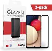 2-pack BMAX Samsung Galaxy A02S Glazen Screenprotector / Full Cover gehard glas / Beschermglas / Tempered Glass / Glasplaatje - Zwart