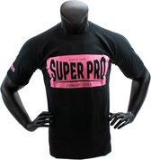 Super Pro T-Shirt S.P. Block-Logo Zwart/Roze Extra Small