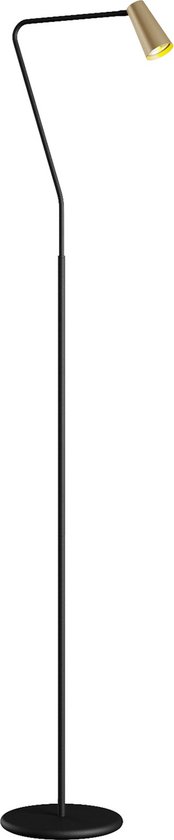 Lucande - vloerlamp - 1licht - metaal - H: 161 cm - GU10 - messing, goud, zwart