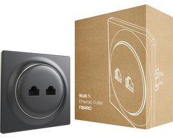 FIBARO Walli N Ethernet Outlet - Antraciet - Klassiek basiselement