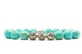 Beaddhism - Armband - Big Turquoise - Zilver - Yin 3 - 10 mm - 23 cm