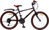 Amigo Rock Mountainbike - Voor jongens en meisjes - Met 18 versnellingen - Zwart/Rood