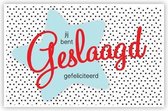 Wenskaart Geslaagd "Geslaagd op ster"