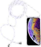 Apple iPhone 11 Pro Hoesje - Mobigear - Lanyard Serie - TPU Hoesje met koord - Transparant / Wit - Hoesje Geschikt Voor Apple iPhone 11 Pro