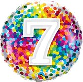Qualatex - Folieballon Confettiprint Leeftijd 7 - 45 cm