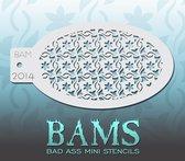 Bad Ass Stencil Nr. 2014 - BAM2014 - Schmink sjabloon - Bad Ass mini - Geschikt voor schmink en airbrush