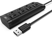 DrPhone DM CHB5 4-poorts USB-Hub met AAN/UIT Schakelaar USB 2.0- 480Mbps - Extender /Splitter voor pc-laptop etc – 1,2M- Zwart