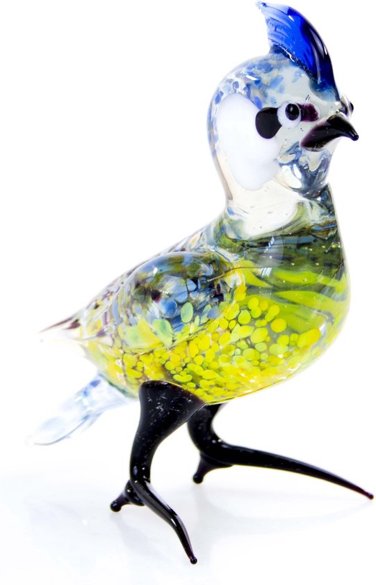 Glazen vogel - Glasbeeldje Pestvogel - Vogel - Vogels - Vogeltjes - Vogeltjes Beeldjes - Vogeltjes Decoratie - Beeldjes Dieren - Beeldjes Decoratie - Glazen vogeltjes decoratie - Vogel beeldje - vogel van glas