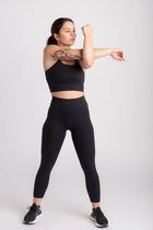 Aesthetic Wolf Varsity Crop Top Dames - Zwart - Large