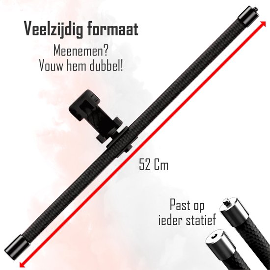 TENTA® flexible et extension de trépied TENTA® - Smartphone trépied, perche à selfie, support vidéo, support de téléphone - 52 cm