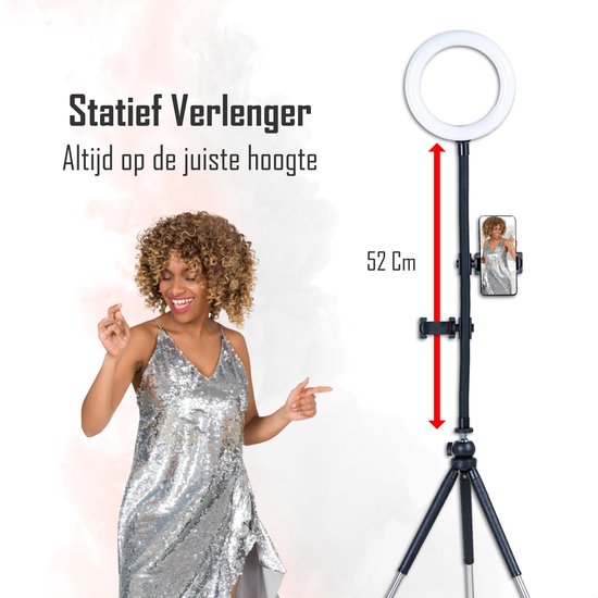 TENTA® flexible et extension de trépied TENTA® - Smartphone trépied, perche à selfie, support vidéo, support de téléphone - 52 cm