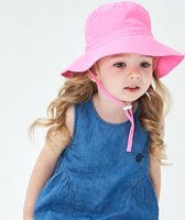 Zonnehoedje roze effen baby meisje dreumes (3-24 maanden) - zomer hoed - 46-50 cm