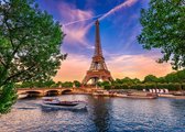 Tuinposter - 130br x 70h - Eiffeltoren - Tuindoek - Voorzien van bevestigingsringen