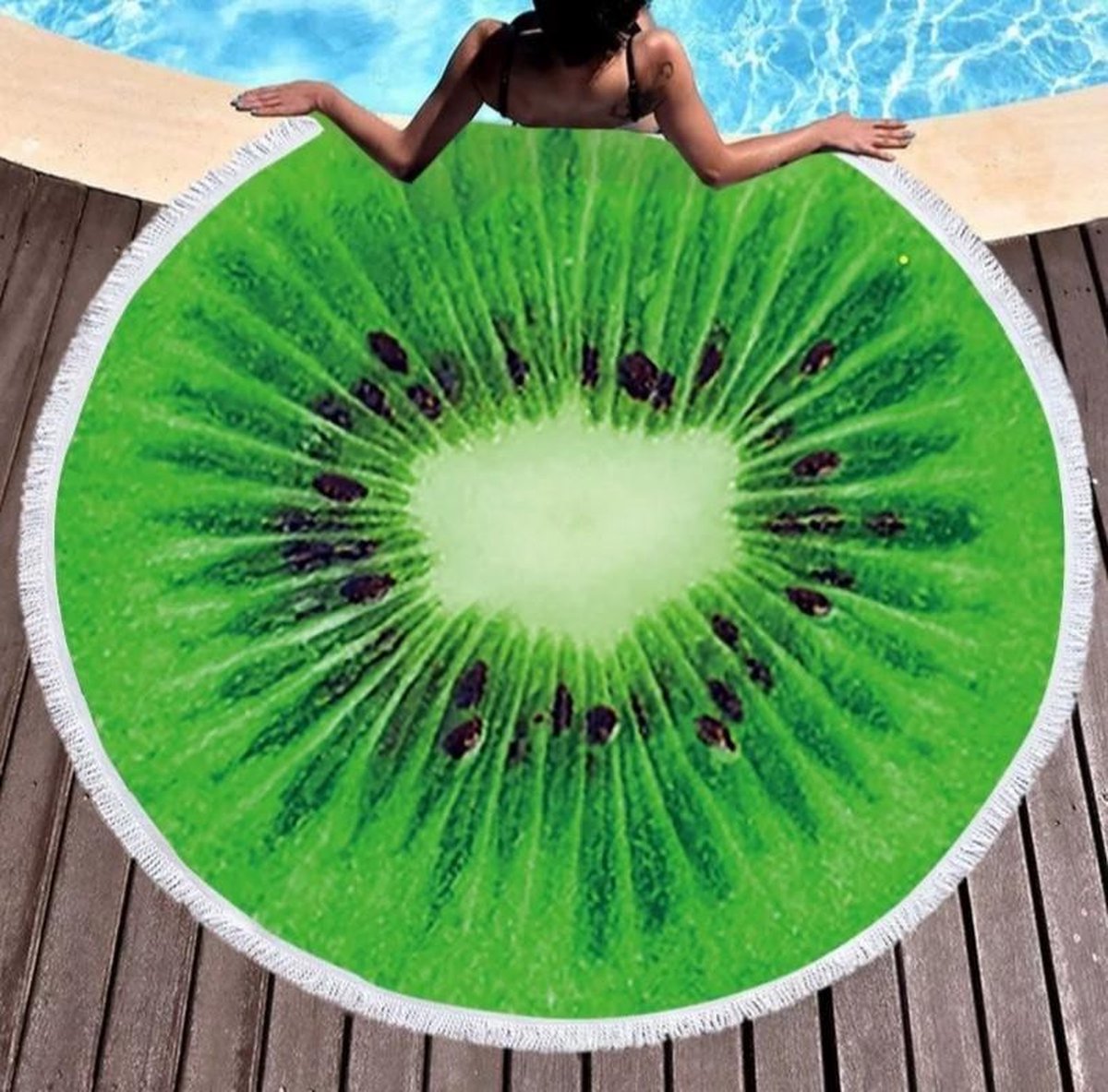 Grande serviette de plage/drap de bain kiwi 150 cm | bol