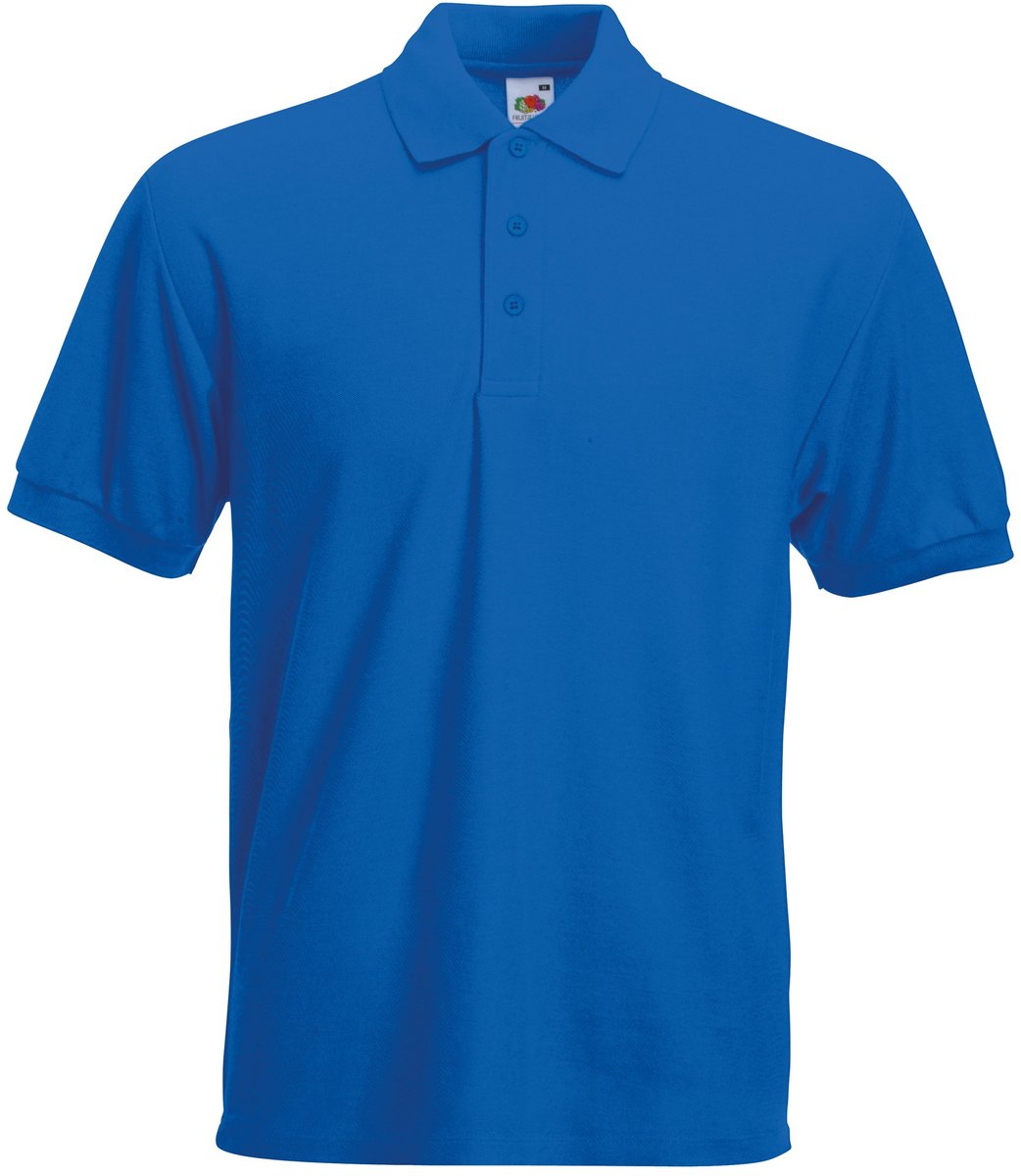 Fruit Of The Loom Heren 65/35 Heavyweight Piqué Poloshirt Korte Mouwen. (Royaal Blauw)