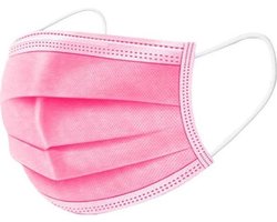 Mondkapjes - 3 laags - mondmasker roze - Chirurgisch niet medisch - 50 stuks - one Size - Neusbeugel