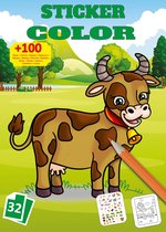 CULORE - Kleurboek - Stickerboek - Koeien - Boerderij leven - 32 pagina’s
