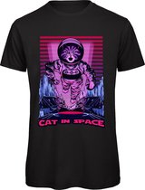 Cat in Space - Katten T-Shirt Heren - Katoen