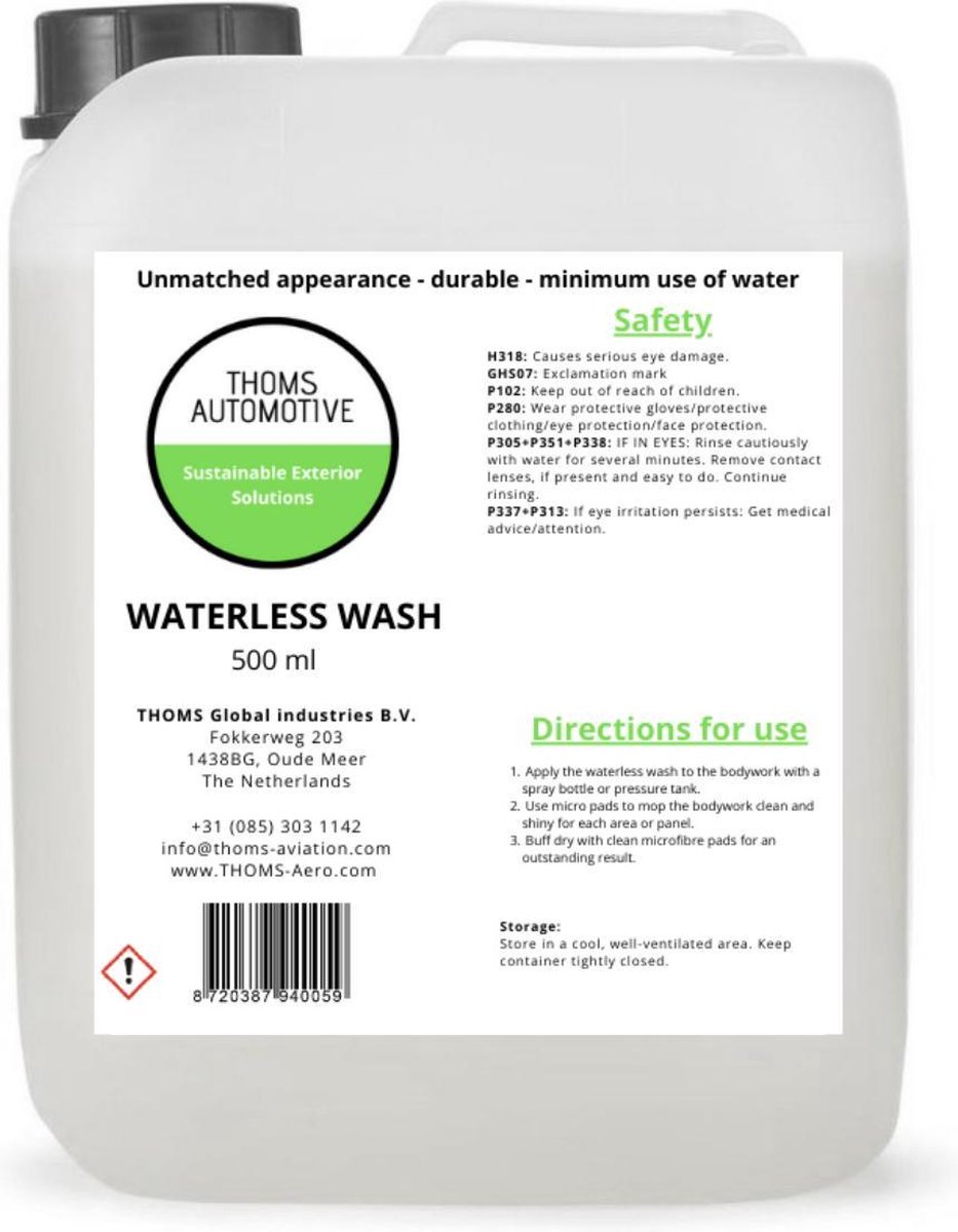 THOMS Automotive Waterless Wash - 500ml - Duurzaam - autoshampoo - auto wassen zonder water - showroom shine!