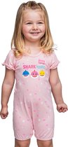 Baby Shark - baby /peuter- meisjes - kraamcadeau - zomerpakje - Jersey katoen  - roze - maat 74/80 (12-18mnd)