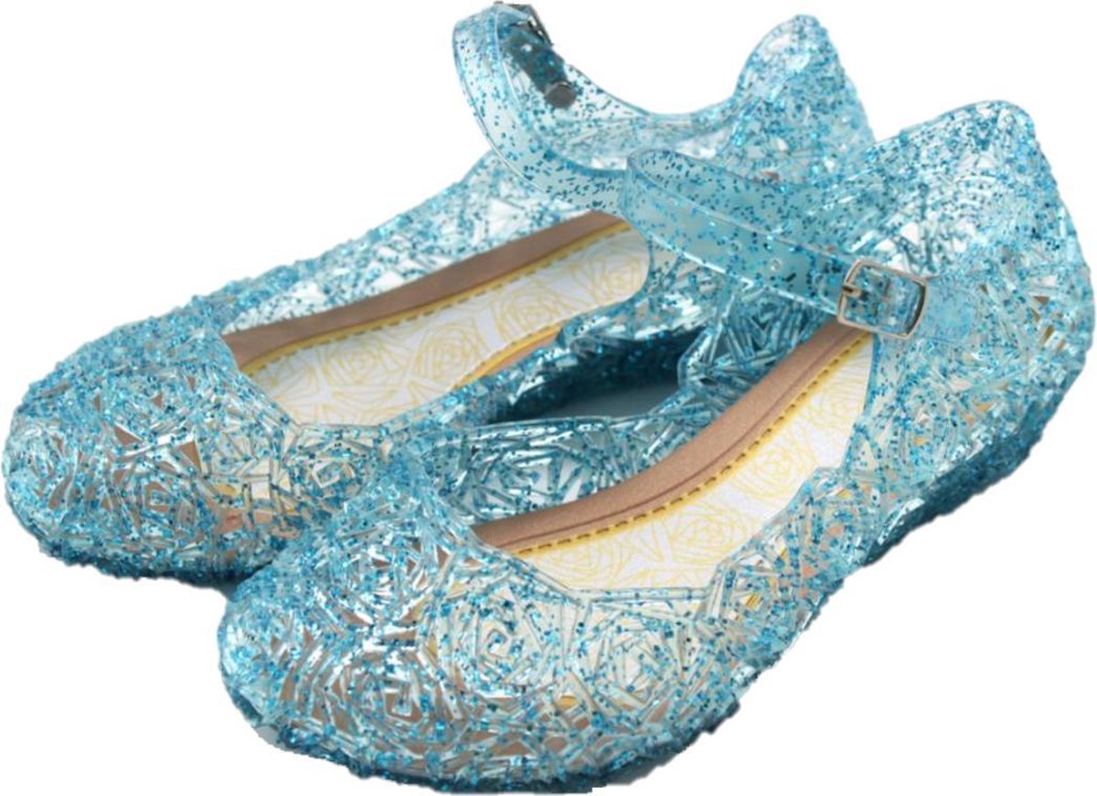 Prinsessen glitter schoenen met hak - Blauw - Prinsessen - Verkleedschoenen  - Frozen - | bol.com