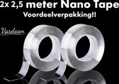 Nano Tape - Dubbelzijdige Nano Tape - Transparante Nano Tape - Vardaan®️ Extra Sterke Nano Tape - Herbruikbare Plakband - Griptape - Waterproof Nano Tape - Nano Tape 2,5 meter - 2 stuks ✅ ✅ ✅