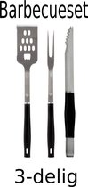 Luxe bbq set 3-delig - Professionele barbecue set  - RVS - Roestvrijstaal - barbecue gereedschap - Bbq - Bbq accessoires - Barbecue accesoires - Barbecue Gereedschap -